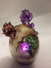 Load image into Gallery viewer, Three Wise Dragons Guarding Egg LED Changing Light Sculpture Statue Dragon