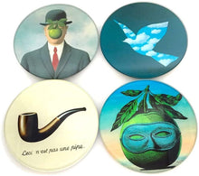 Load image into Gallery viewer, Set of 4 Magritte Surrealism Paintings Coasters Museum Reproductions Inspired