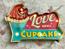 Load image into Gallery viewer, Vintage Metal 3D LED Logo Sign Kitchen Cupcake Lounge Love Heart Wall Plaque-OsirisTradingUK