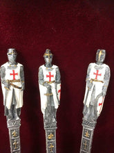 Load image into Gallery viewer, Set of 3 Novelty Templar Knight with Sword Pen Office Desk Decoration
