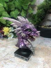 Laden Sie das Bild in den Galerie-Viewer, Purple Dragon Guardian on Stand Sculpture Statue Dragons Collection 11.5 cm-OsirisTradingUK