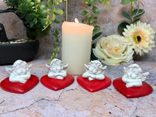 Load image into Gallery viewer, Set of Four Guardian Angel Cherub Sleeping on Hearts Statue Ornament Sculpture-Collectables:Fantasy, Myth & Magic:Mythical Creatures:Angels-OsirisTradingUK