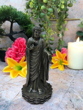 Load image into Gallery viewer, Bronze Effect Buddha Holding Lotus Flower Figurine Statue Ornament Veronese-OsirisTradingUK
