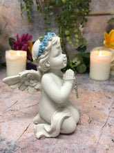 Load image into Gallery viewer, Guardian Angel Figurine Praying Cherub with Cross Statue Ornament Figure
