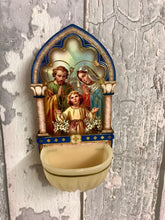 Load image into Gallery viewer, Luminous Holy Family Water Font Jesus Mary Joseph Wall Plaque Ornament