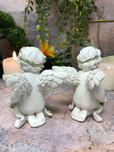 Load image into Gallery viewer, Pair of Guardian Angel Figurine Cherubs Holding Roses Statue Ornament Sculpture-Collectables:Fantasy, Myth & Magic:Mythical Creatures:Angels-OsirisTradingUK