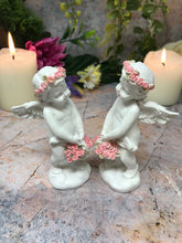 Load image into Gallery viewer, Pair of Guardian Angel Figurine Cherubs with Flowers Statue Ornament Sculpture-Collectables:Fantasy, Myth & Magic:Mythical Creatures:Angels-OsirisTradingUK