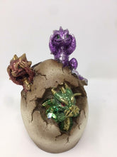 Load image into Gallery viewer, Three Wise Dragons Guarding Egg LED Changing Light Sculpture Statue Dragon