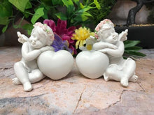 Load image into Gallery viewer, Pair of Guardian Angel Figurine Cherubs Resting on Heart Ornament Sculpture-Collectables:Fantasy, Myth & Magic:Mythical Creatures:Angels-OsirisTradingUK