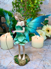 Load image into Gallery viewer, Green Fairy with Dragon Figurine Fantasy Fairies Figure Mythical Statue Gift
