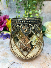 Charger l'image dans la galerie, Moroccan Lantern Candle Glass Tealight Holder Ornament Home Lighting-OsirisTradingUK