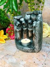 Load image into Gallery viewer, Celtic Druid Candle Holder Pagan Altar Decor Ornament Antique Silver Finish