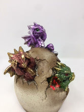 Load image into Gallery viewer, Three Wise Dragons Guarding Egg LED Changing Light Sculpture Statue Dragon