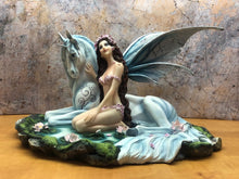 Laden Sie das Bild in den Galerie-Viewer, Large Fairy and Unicorn Companion Sculpture Statue Mythical Creatures Figure-OsirisTradingUK