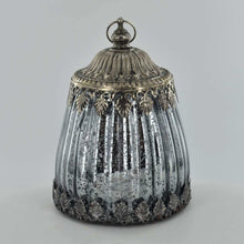 Load image into Gallery viewer, Moroccan Style Silver Glass LED Lantern Home Decoration Ornament-OsirisTradingUK