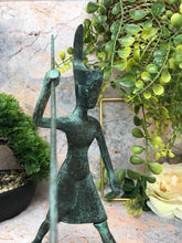 Laden Sie das Bild in den Galerie-Viewer, Antique Effect Solid Metal Egyptian Style Pharaoh Fishing with Spear Statue-OsirisTradingUK