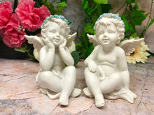 Charger l'image dans la galerie, Pair of Beautiful Baby Angel Cherubs Daydreaming Ornament-Collectables:Fantasy, Myth & Magic:Mythical Creatures:Angels-OsirisTradingUK