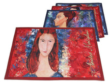 Laden Sie das Bild in den Galerie-Viewer, Set of 4 Table Mats Amedeo Modigliani Placemats Museum Reproduction Art Inspired-OsirisTradingUK