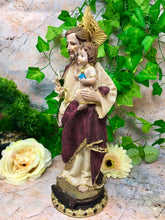 Laden Sie das Bild in den Galerie-Viewer, Statue von Josef und Jesuskind, religiöses Ornament, Figur, Heimdekoration, Skulptur