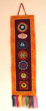 Laden Sie das Bild in den Galerie-Viewer, Tibetisches Chakra Besticktes Banner Wandbehang Altar Meditation Feng Shui