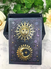 Load image into Gallery viewer, Mystical Sun and Moon Tarot Box Celestial Altar Decoration Wicca Pagan Style-OsirisTradingUK