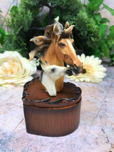 Load image into Gallery viewer, Heart Shaped Horse Trinket Box Secret Stash Equestrian Horses Collection