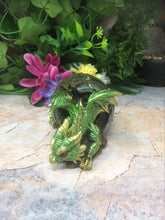 Load image into Gallery viewer, Comical Green Dragon in Barrell Dragons Collection Ornament Gothic Decor-OsirisTradingUK