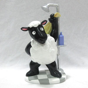 Comical Sheep In The Shower Figurine Lamb Statue Farm Animal Collection