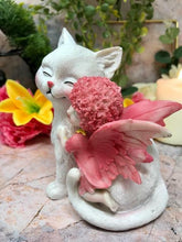 Load image into Gallery viewer, Adorable Fairy with White Cat Companion Sculpture Figurine Fantasy Fairies-OsirisTradingUK