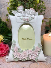 Load image into Gallery viewer, Novelty Cherubs Photo Frame Pink Roses-OsirisTradingUK
