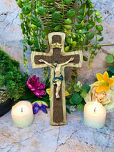 Load image into Gallery viewer, Wooden Crucifix Hanging Wall Cross Resin Corpus Christi Jesus Christ Religious
