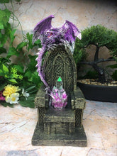 Load image into Gallery viewer, Dragon Guarding Crystal Cavern LED Light Up Cone Burner Geode Fantasy Gift-OsirisTradingUK