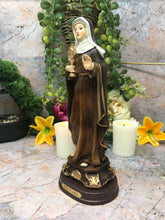 Laden Sie das Bild in den Galerie-Viewer, Statue der Heiligen Klara von Assisi, katholische Heilige Skulptur, religiöse Santa Clara