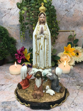Load image into Gallery viewer, Blessed Virgin Mary Sculpture Our Lady of Fatima with Children Statue Figurine-OsirisTradingUK