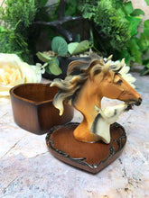 Load image into Gallery viewer, Heart Shaped Horse Trinket Box Secret Stash Equestrian Horses Collection