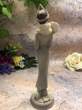 Load image into Gallery viewer, Retro Style Elegant Lady Holding Feathered Fan Figurine Statue Vintage