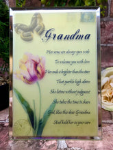 Laden Sie das Bild in den Galerie-Viewer, Grandma Beautiful Glass Poem Mirrored Plaque Thoughtful Gift-OsirisTradingUK