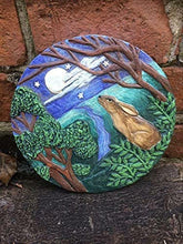 Load image into Gallery viewer, Magical Moon Hares Wall Plaque Pagan Moon Gazing Ornament Wiccan Altar-OsirisTradingUK