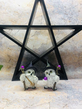 Load image into Gallery viewer, Pair of Comical Owls Witches Figurines Wicca Pagan Decor Owl Collection-OsirisTradingUK
