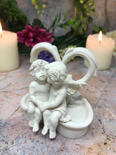 Laden Sie das Bild in den Galerie-Viewer, Guardian Angel Figurine Cherub Statue Resting on Heart Ornament Sculpture-Collectables:Fantasy, Myth & Magic:Mythical Creatures:Angels-OsirisTradingUK