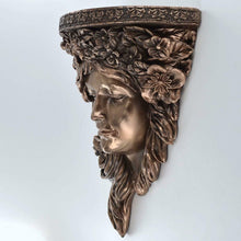 Laden Sie das Bild in den Galerie-Viewer, Bronze-Effekt Ornament griechische Dame Wand Büste Regal Skulptur Statue Geschenk