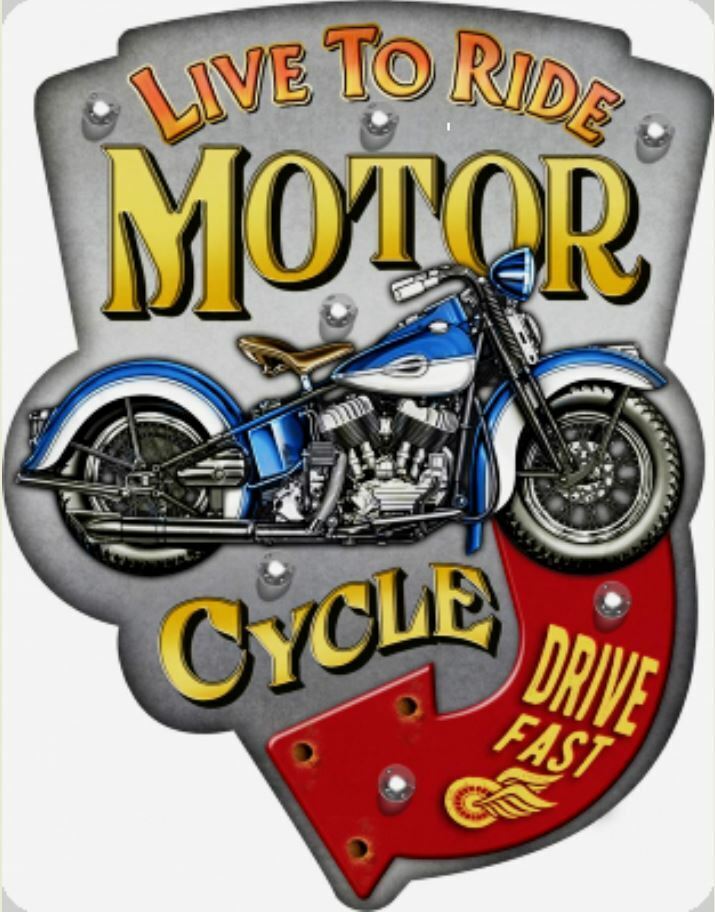 Vintage Metal 3D LED Logo Sign Garage Motorcycle Man Cave Wall Plaque Gift