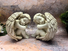 Laden Sie das Bild in den Galerie-Viewer, Paar schöne Baby Engel Cherubs Grab Dekoration Garten Ornament Memorial