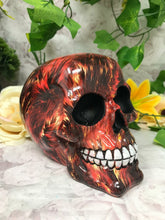 Laden Sie das Bild in den Galerie-Viewer, Novelty Fire Skull Ornament Figure Skulls Collection Sculpture Gothic Decor-OsirisTradingUK