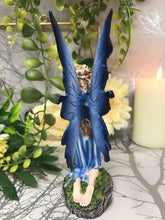 Laden Sie das Bild in den Galerie-Viewer, Blue Lilly Flower Fairy Statuette Figurine Ornament Sculpture Figure-OsirisTradingUK