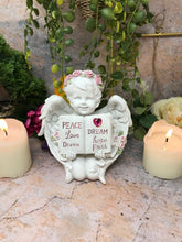 Load image into Gallery viewer, Guardian Angel Holding Book Figurine Cherub Statue Peace Love Dream Figurine-Collectables:Fantasy, Myth & Magic:Mythical Creatures:Angels-OsirisTradingUK