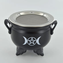 Laden Sie das Bild in den Galerie-Viewer, Triple Moon Goddess Incense Burner Cauldron Wicca Pagan Altar-OsirisTradingUK