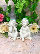 Charger l'image dans la galerie, Pair of Beautiful Baby Angel Cherubs Daydreaming Ornament-Collectables:Fantasy, Myth & Magic:Mythical Creatures:Angels-OsirisTradingUK