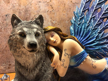 Load image into Gallery viewer, Large Fairy and Wolf Companion Sculpture Statue Mythical Creatures Figure Gift