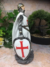 Laden Sie das Bild in den Galerie-Viewer, Templar Knight Standing with Sword & Shield Statue Ornament Medieval Sculpture-OsirisTradingUK